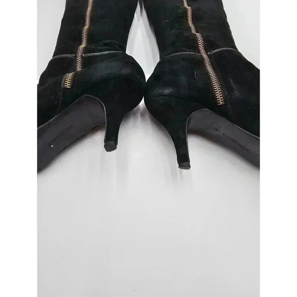 Ellen Tracy Women's Size 9.5 Black Zip Up Suede Heeled Boots - Picture 7 of 12